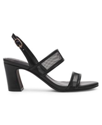 Women's Rhonda Mesh Band Block Heel Dress Sandals