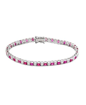 Modern Plated Alternating CZ Tennis Bracelet