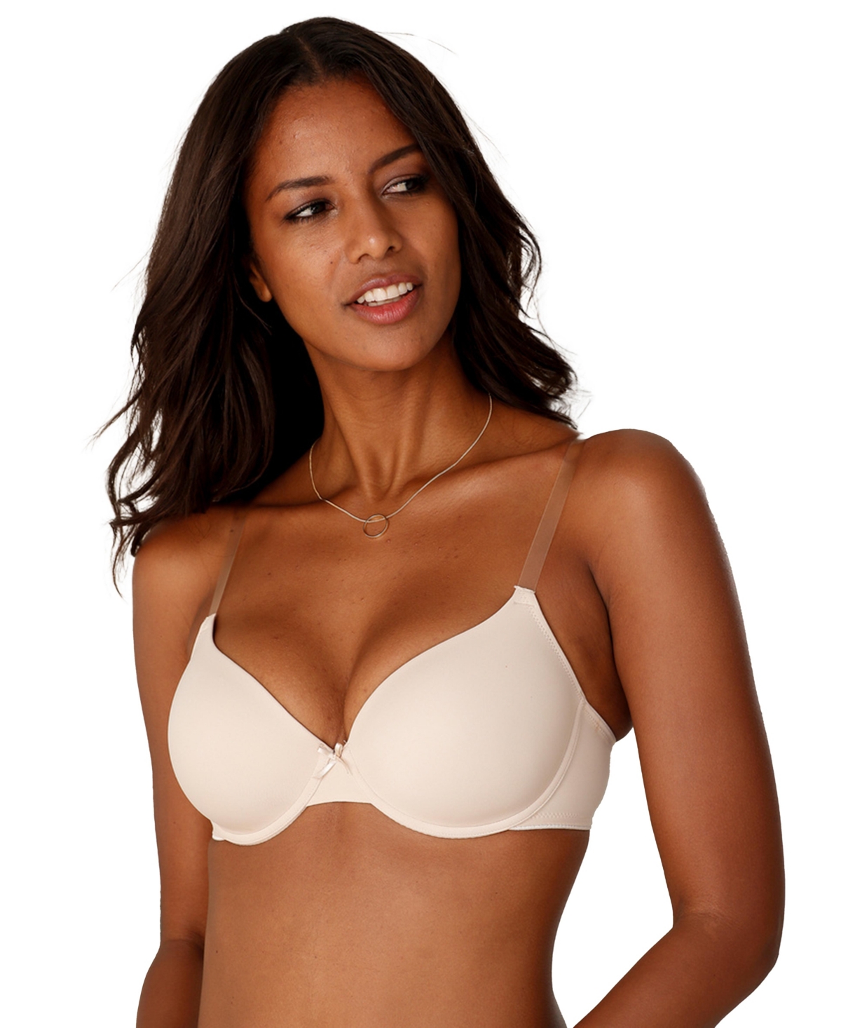 Women's Underwire Clear Strap T-Shirt Bra - White