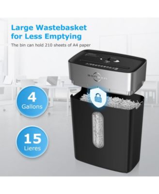 BONSEN Paper Shredder for Home Office, 10-Sheet Cross-Cut Shredder, P-4 High Security Level, Quiet Credit Card Shredder with Jam Proof System, 4 Gallons Bin