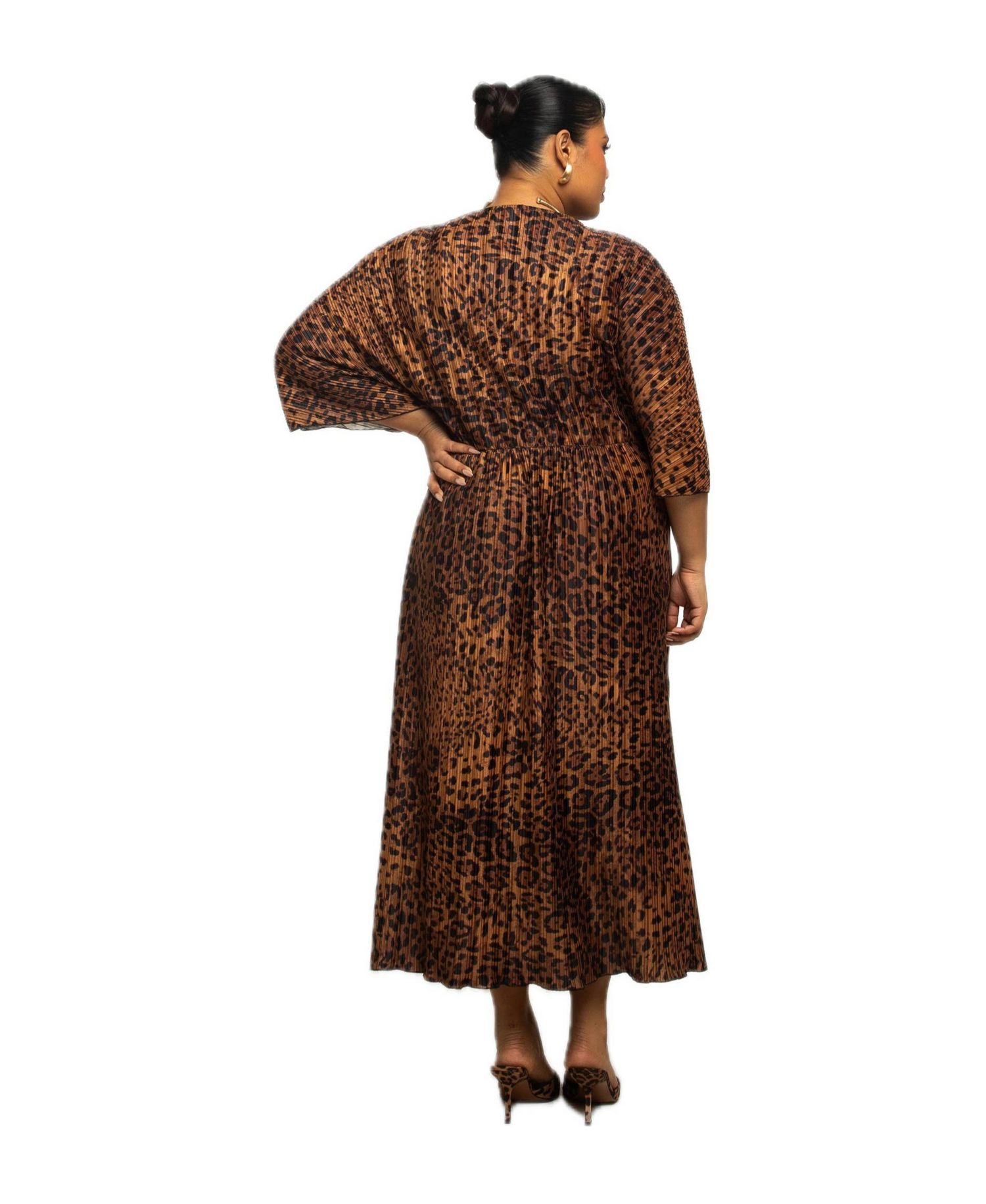 Women's Leopard Print Midi Dress