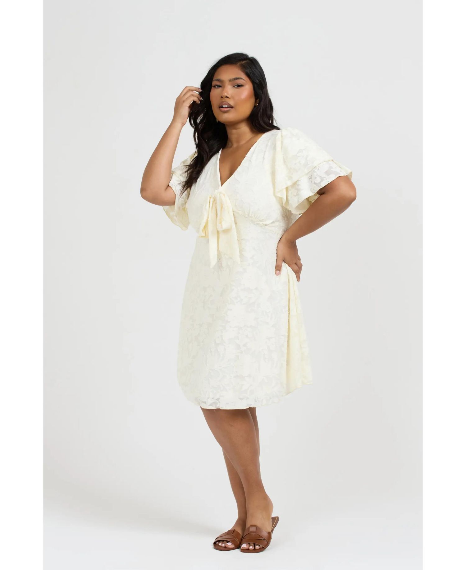 Women's Short Sleeve V-Neck Mini Skater Dress