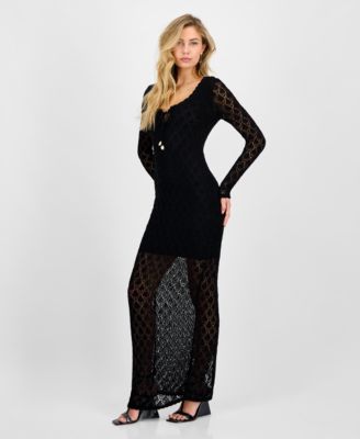 Women's Long-Sleeve Alba Pointelle Maxi Dress