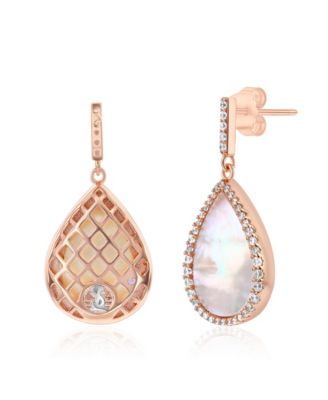 Suzy Levian Sterling Silver Cubic Zirconia Dangle Earrings