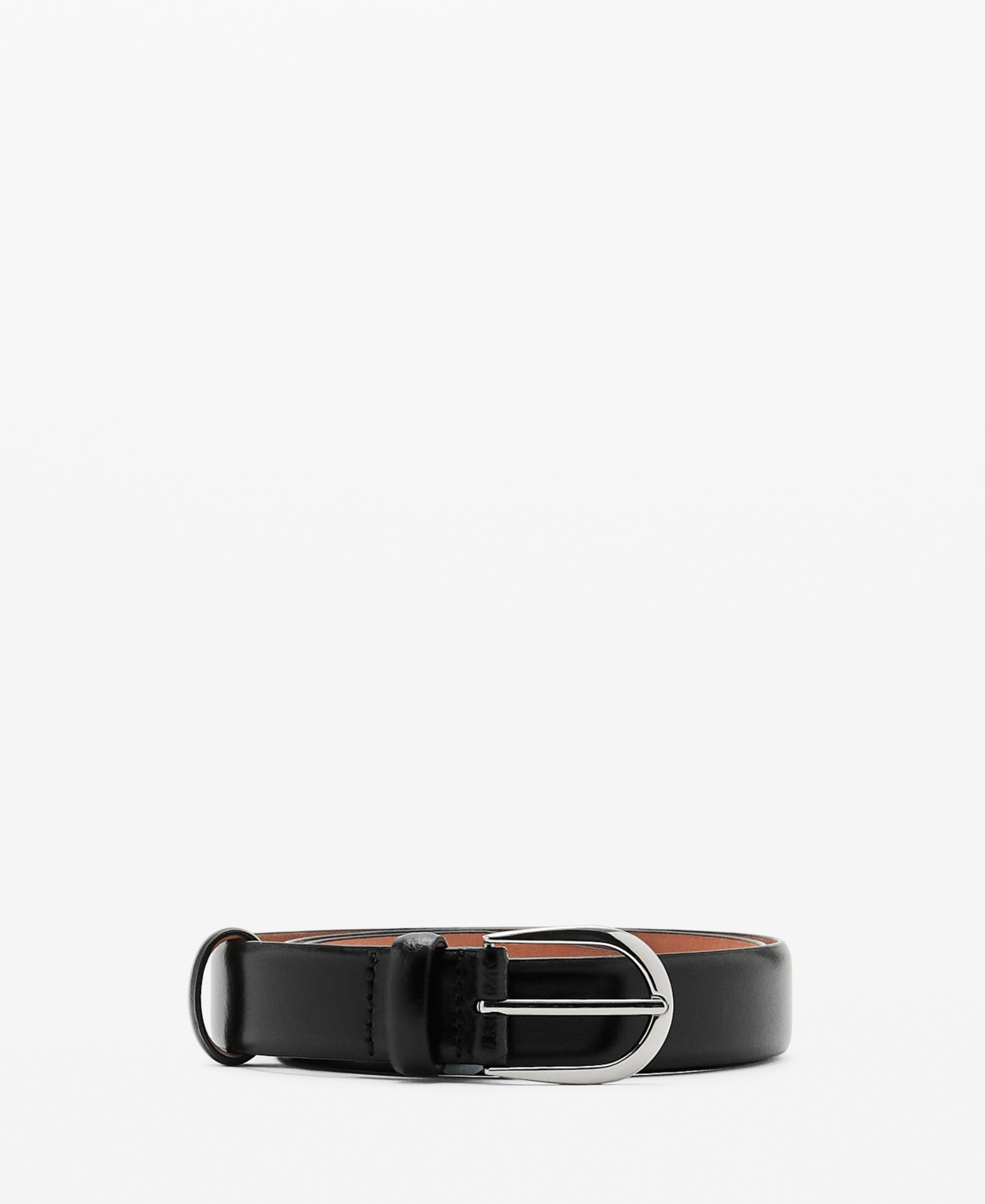 Men's Buckle Leather Belt - Black