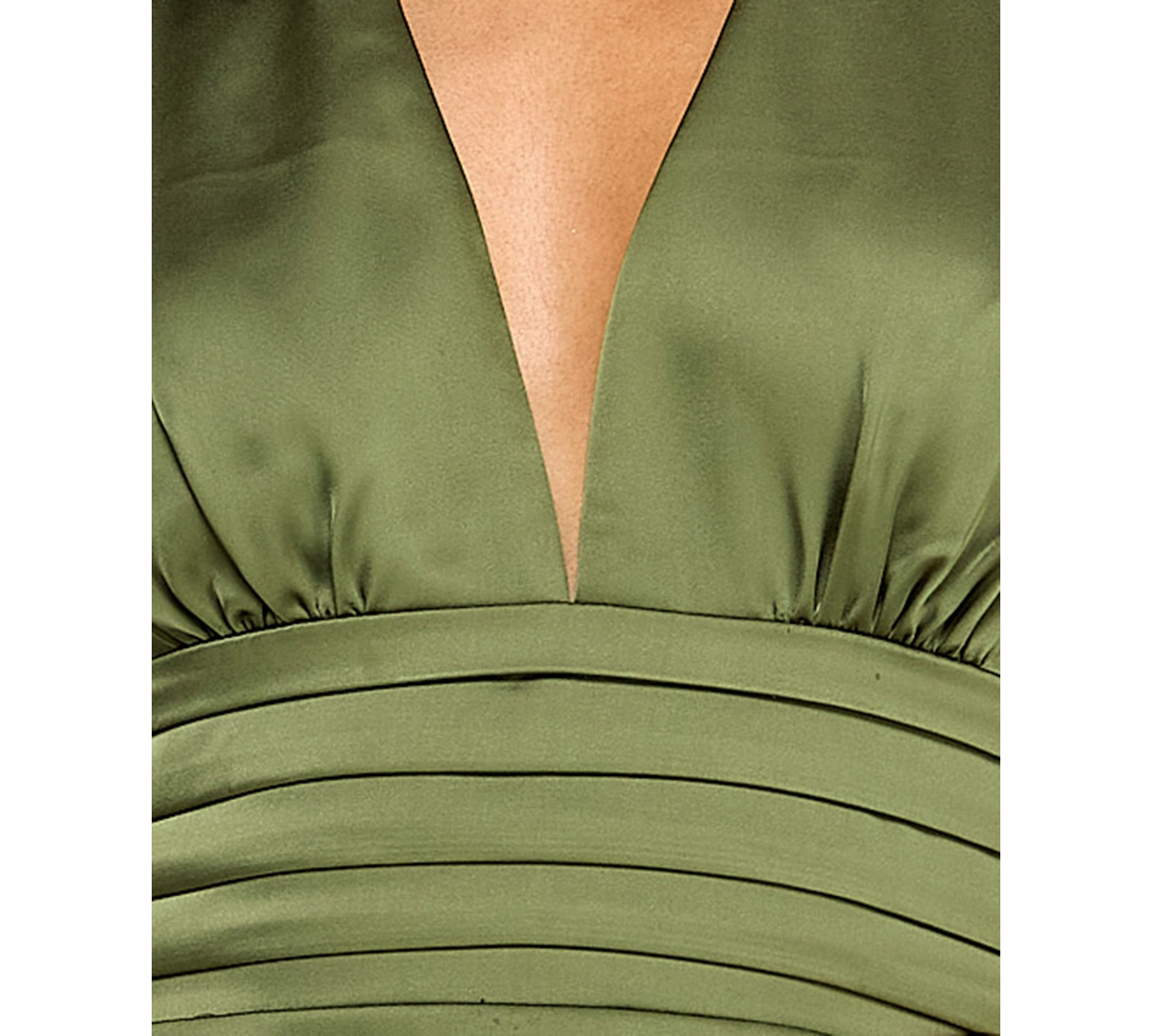 Seni & Cade Juniors' Plunge-Neck Satin A-Line Dress