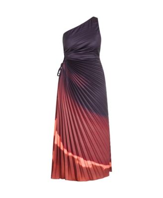 Plus Size Aliza Print Pleat Maxi Dress