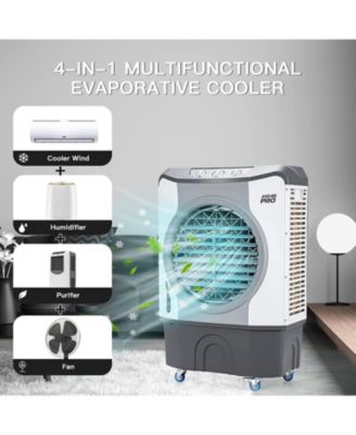 4-in-1 Industrial Evaporative Air Cooler Fan with 45 L Tank and Wheels