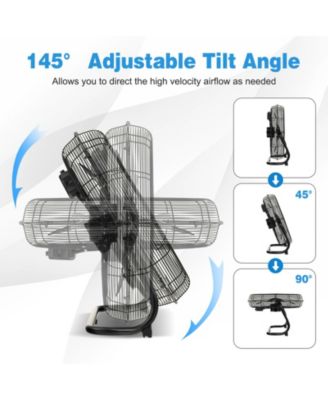3-Speed High Velocity Floor Fan with Adjustable Tilt Angle and Handle