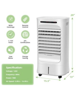 4-in-1 with Timer and 3 Modes, Portable Evaporative Air Cooler