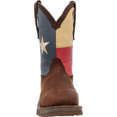 Men's Workin' Rebel Texas Flag Steel Toe Work Boot