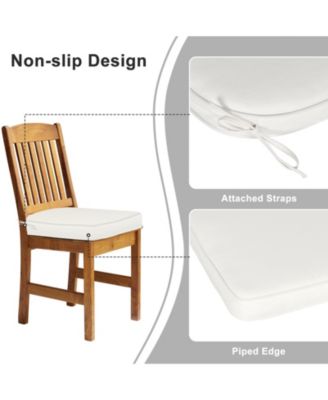 Outdoor Dining Chair Cushions Set of 4, Waterproof Patio Furniture Seat Cushions, Outdoor Chair Pads with Ties, 18 x 19 inch