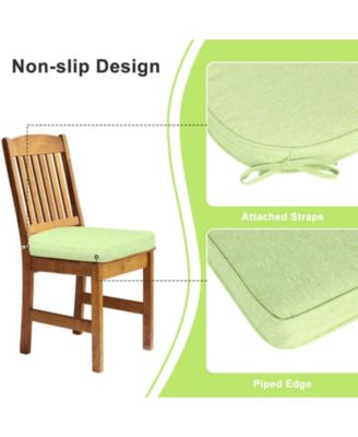 Outdoor Dining Chair Cushions Set of 4, Waterproof Patio Furniture Seat Cushions, Outdoor Chair Pads with Ties, 18 x 19 inch