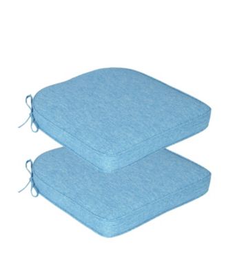 Outdoor Dining Chair Cushions Set of 2, Waterproof Patio Furniture Seat Cushions, Outdoor Chair Pads with Ties, 18 x 19 inch