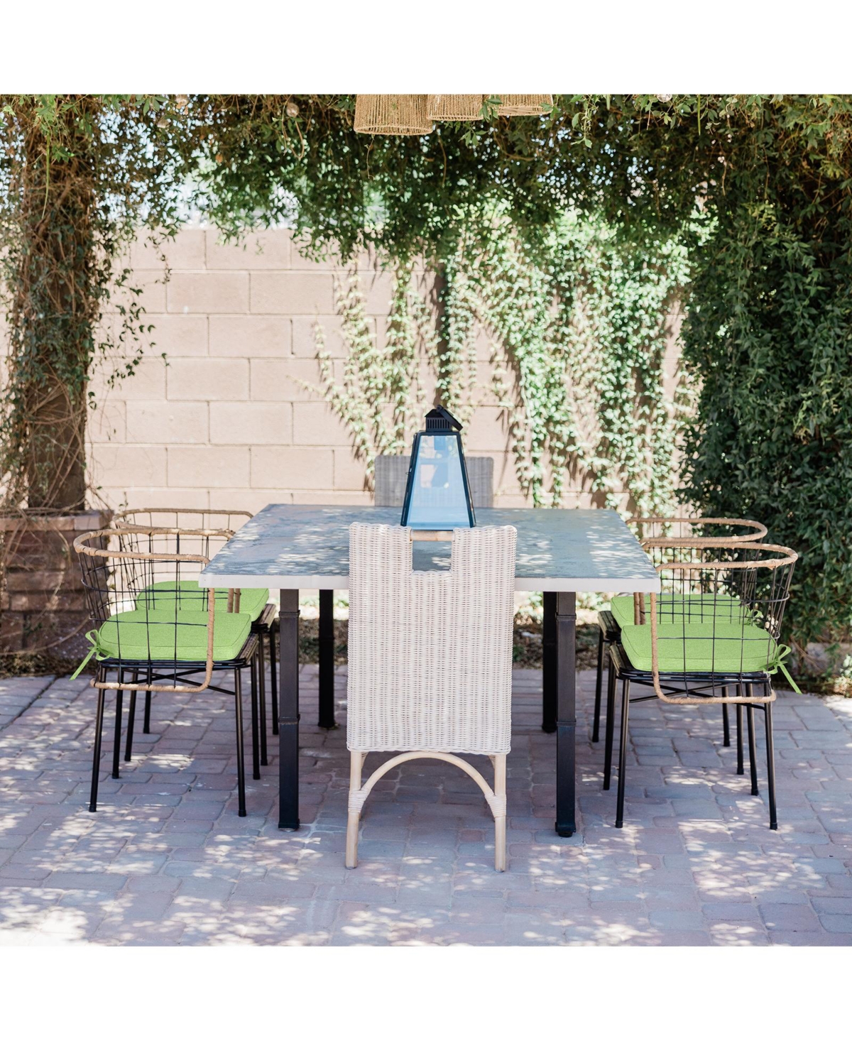 Aoodor Outdoor Dining Chair Cushions Set of 2, Waterproof Patio Furniture Seat Cushions, Pads with Ties, 18 x 19 inch