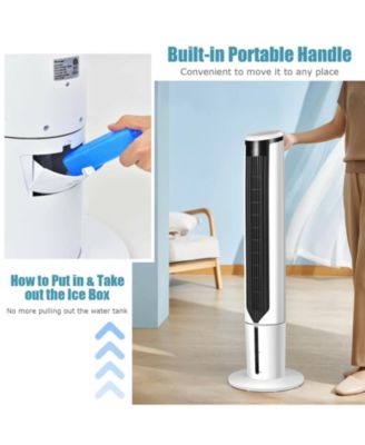 41" Oscillating, Quiet Portable Evaporative Air Cooler with Remote, 3 Modes, 3 Speeds, LED Display, 9H Timer, Floor Standing