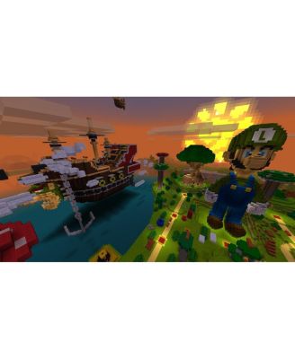 Switch Neon Red & Blue OLED Console with Minecraft: Switch Edition, NSO 12 Month Family Membership, MightySkins Console and Controller Skin V