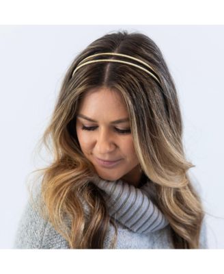 Thin Double Headband - Gold