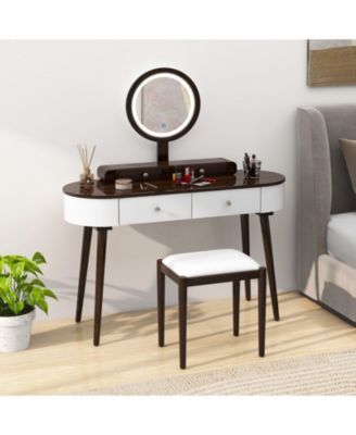 Makeup Vanity Table Set with LED Mirror and 3 Spacious Drawers