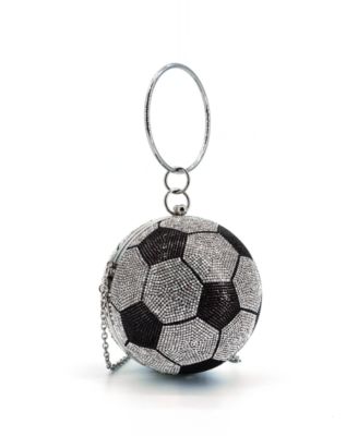 Striker Small Rhinestone Soccer Clutch Bag