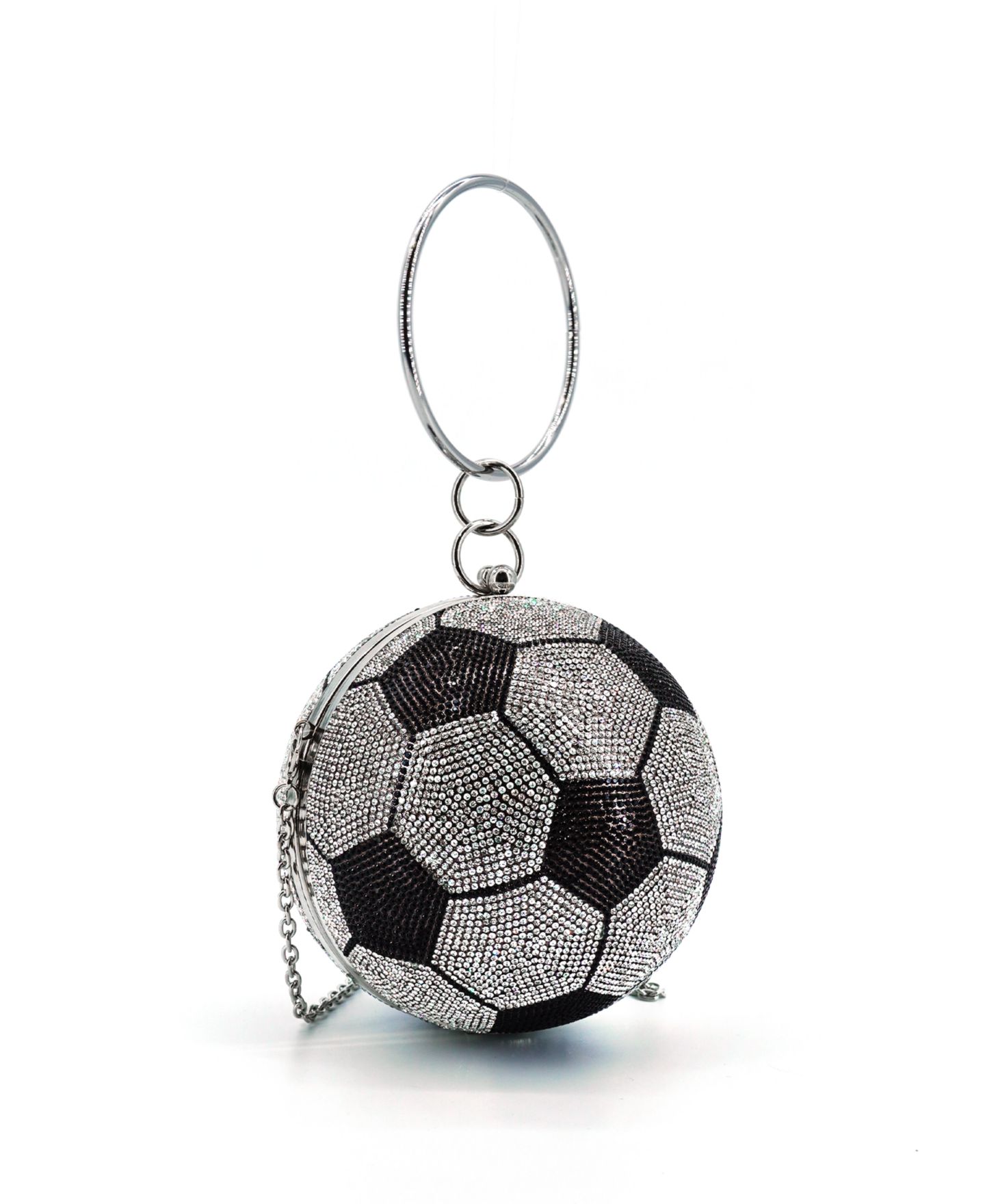 Женский клатч LIKE DREAMS Striker Small Rhinestone Soccer Clutch, цвет: Чёрный — фото 5