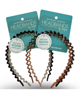 Thin Wavy Headband Set - Black + Clear