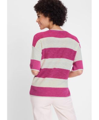 Women's Cotton Blend Striped Pullover