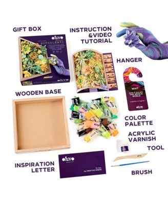 OKTO Sensory Art 3D Woodcraft “Energy” – Succulent Craft Kit
