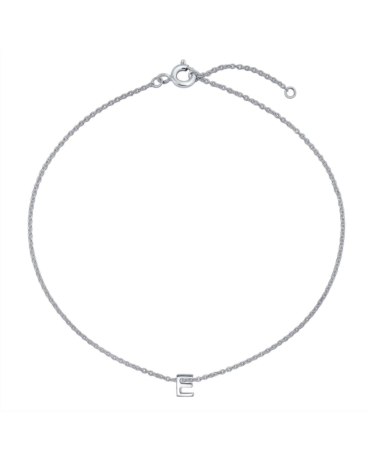 Bling Jewelry Tiny Block Letter Alphabet Initial A-z Dainty Pendant Necklace .925 Sterling Silver