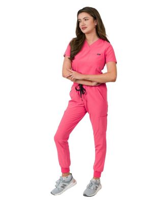 Women's 1-Pocket Top Knit Rib Cuff Jogger Pants Set