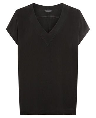 Women's Solid V-Neck Short Sleeve Blouse