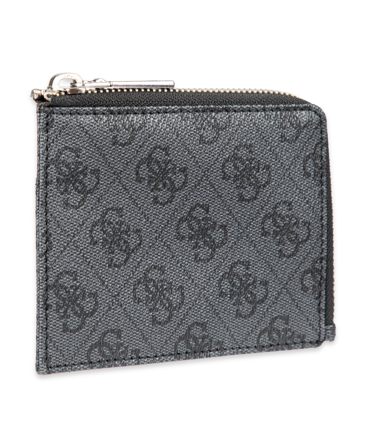 Guess Men's Rfid Quatro G Zip Around Card Case Wallet In Black