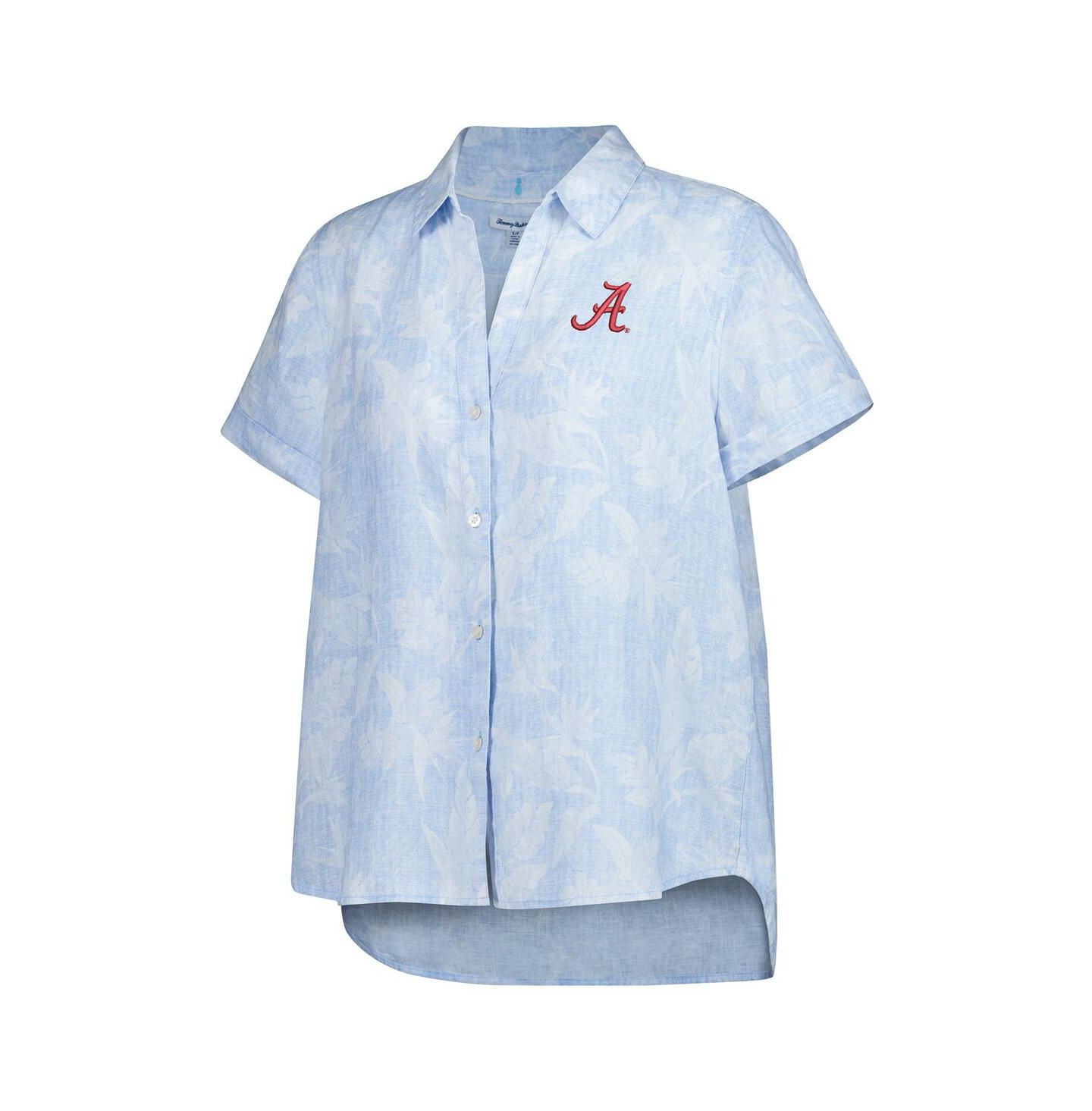 Женская рубашка Tommy Bahama Light Blue Alabama Crimson Tide Legacy Leaves Camp Button-Up — фото 2