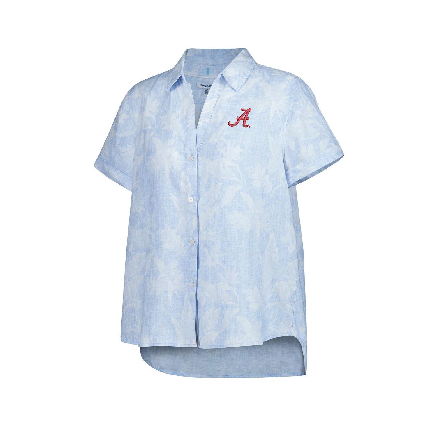 Women's Light Blue Alabama Crimson Tide Legacy Leaves Camp Button-Up Shirt