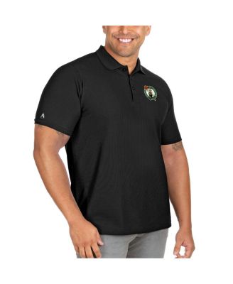 Antigua - Men's Black Boston Celtics Big Tall Legacy Pique Polo