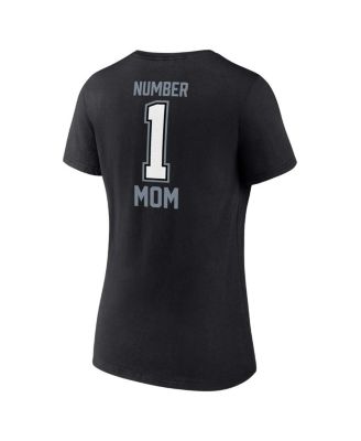 Women's Black Las Vegas Raiders Plus Size Mother's Day 1 Mom V-Neck T-Shirt