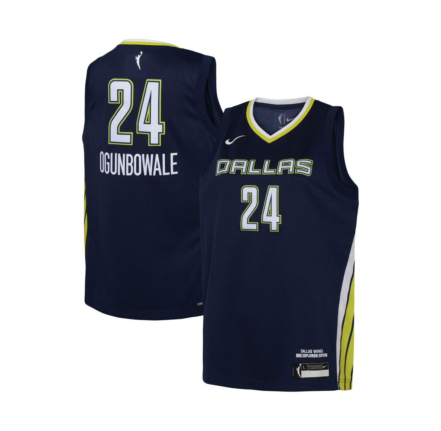 Big Boys and Girls Arike Ogunbowale Navy Dallas Wings 2021 Explorer Edition Victory Player Jersey
