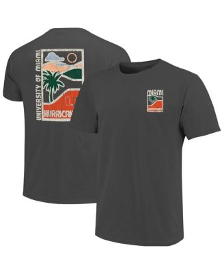 Men's Graphite Miami Hurricanes Comfort Colors Minimal Vista Distressed Graphics T-Shirt