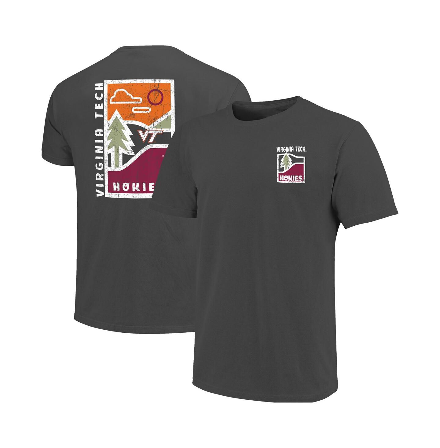 Мужская футболка Image One Graphite Virginia Tech Hokies Comfort Colors Minimal Vista Distressed Graphics — фото 1