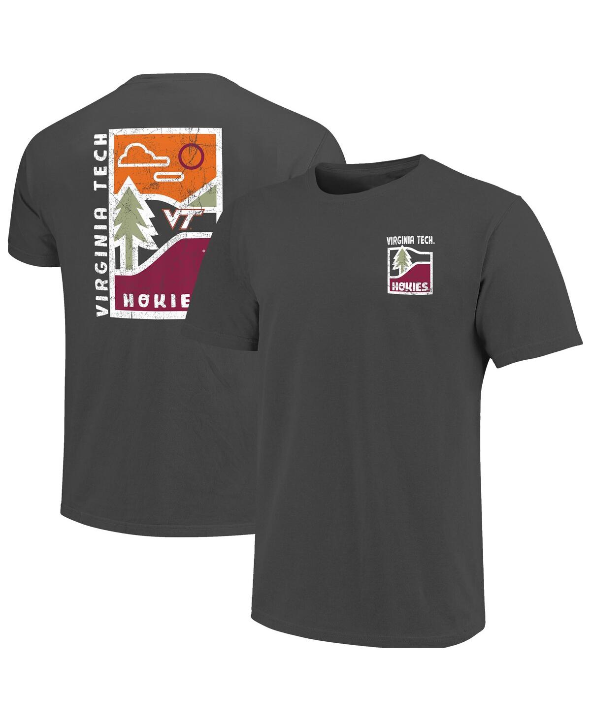 Men's Graphite Virginia Tech Hokies Comfort Colors Minimal Vista Distressed Graphics T-Shirt - Graphite