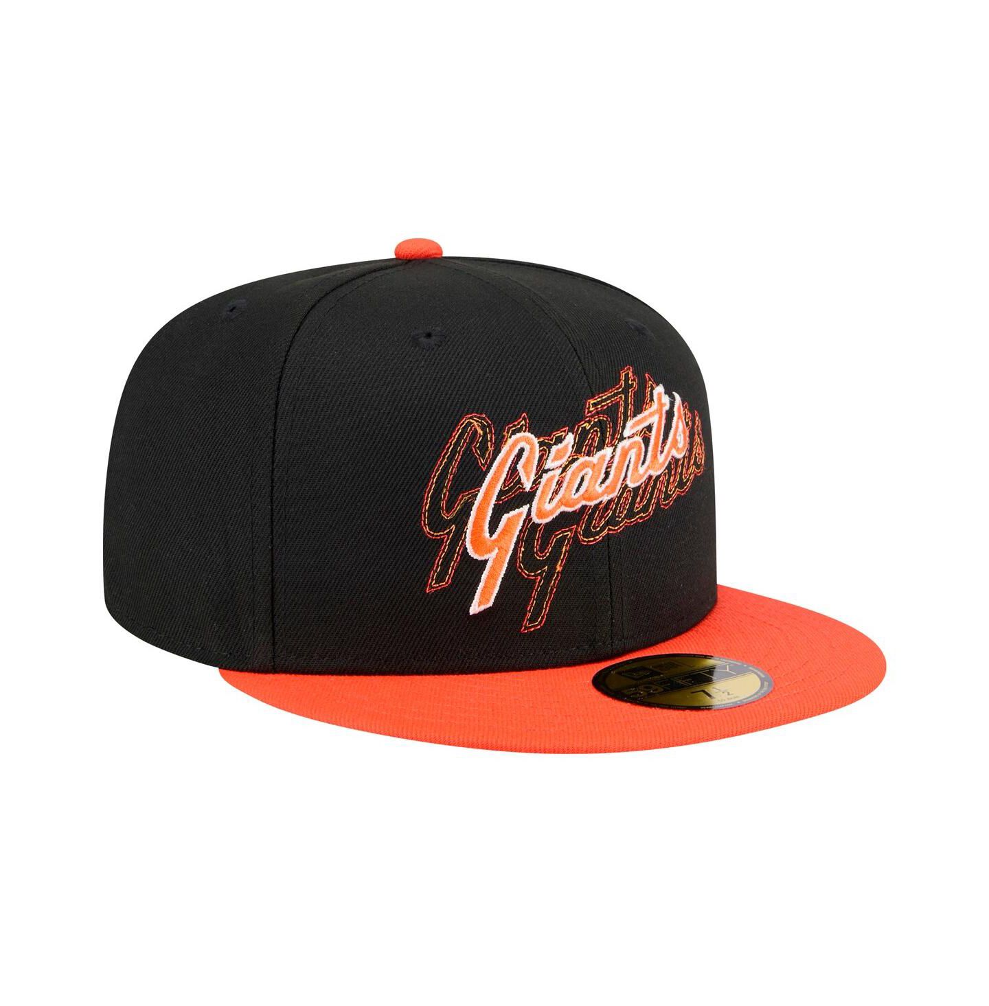 Мужская кепка New Era Black San Francisco Giants Shadow Stitch 59FIFTY Fitted Hat — фото 4