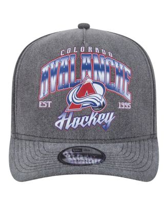 Men's Charcoal Colorado Avalanche Throwback Washed A-Frame Pre-Curved 9FIFTY Snapback Hat