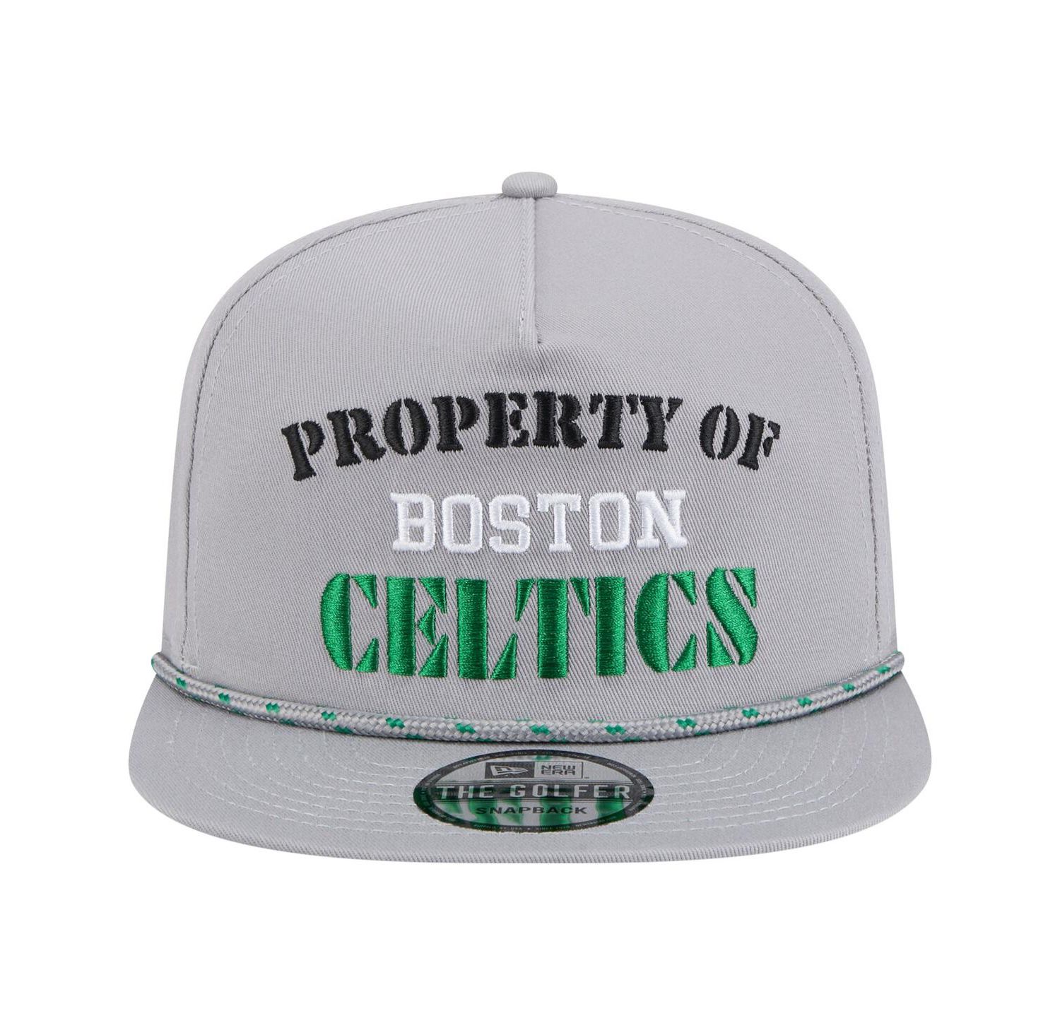 Men's Gray Boston Celtics Throwback Property Of Golfer Snapback Hat