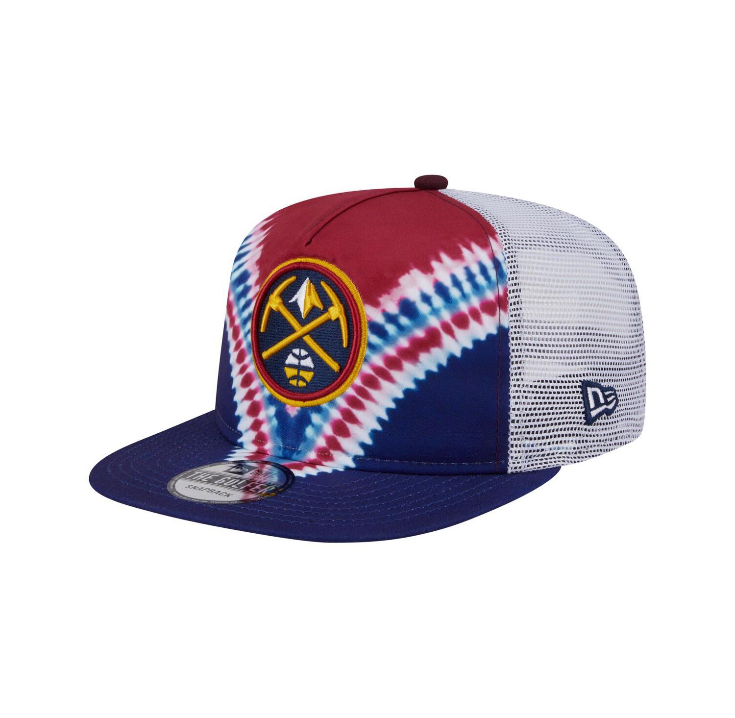 Men's Navy/Red Denver Nuggets Throwback Dye Golfer Snapback Hat