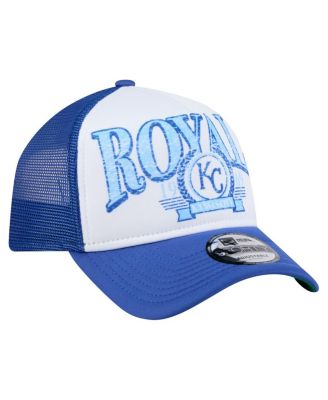 Men's Royal Kansas City Royals Distressed 9FORTY A-Frame Adjustable Trucker Hat