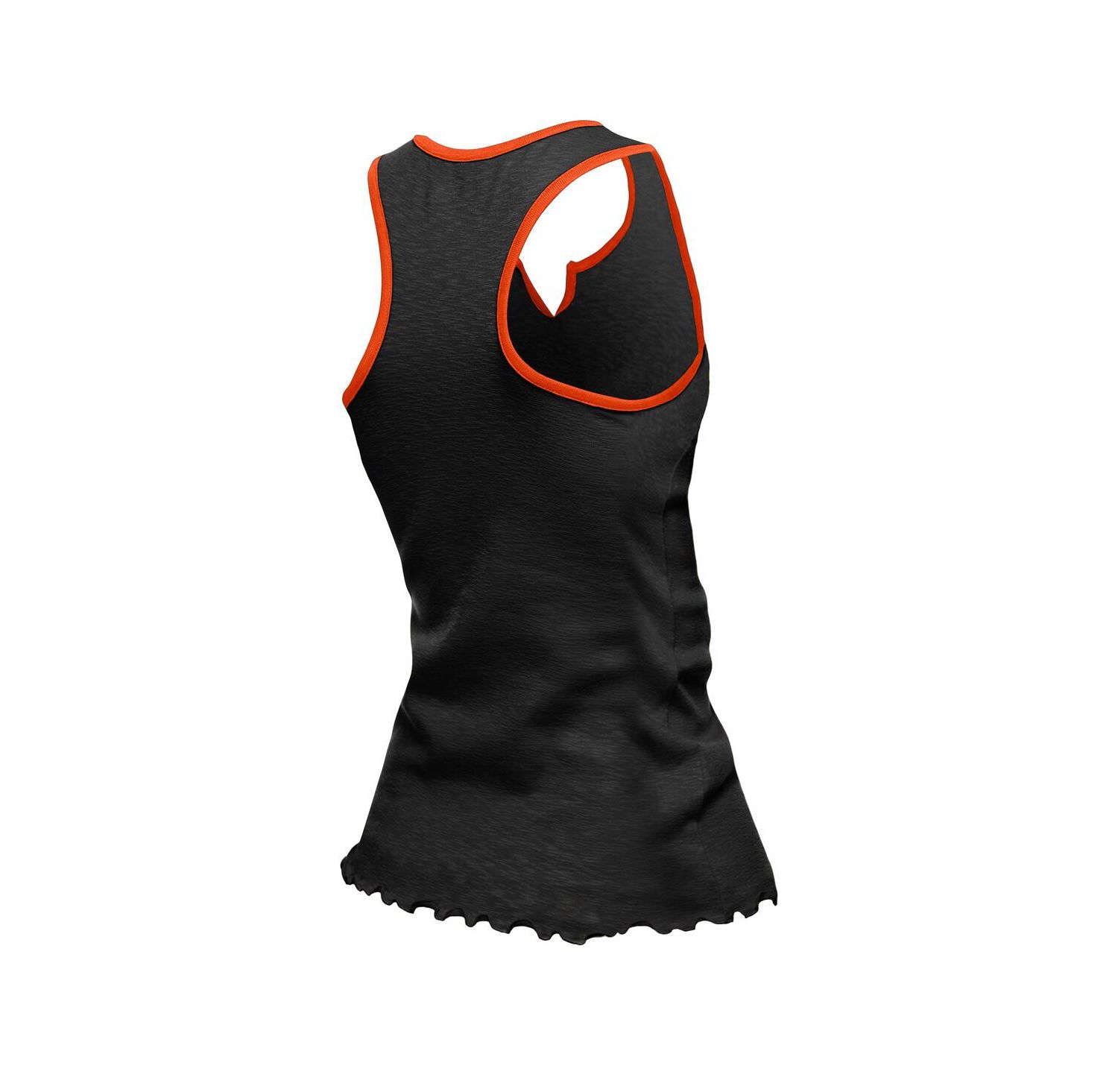 Women's Black Cincinnati Bengals Lettuce Hem Notch Neck Tri-Blend Tank Top