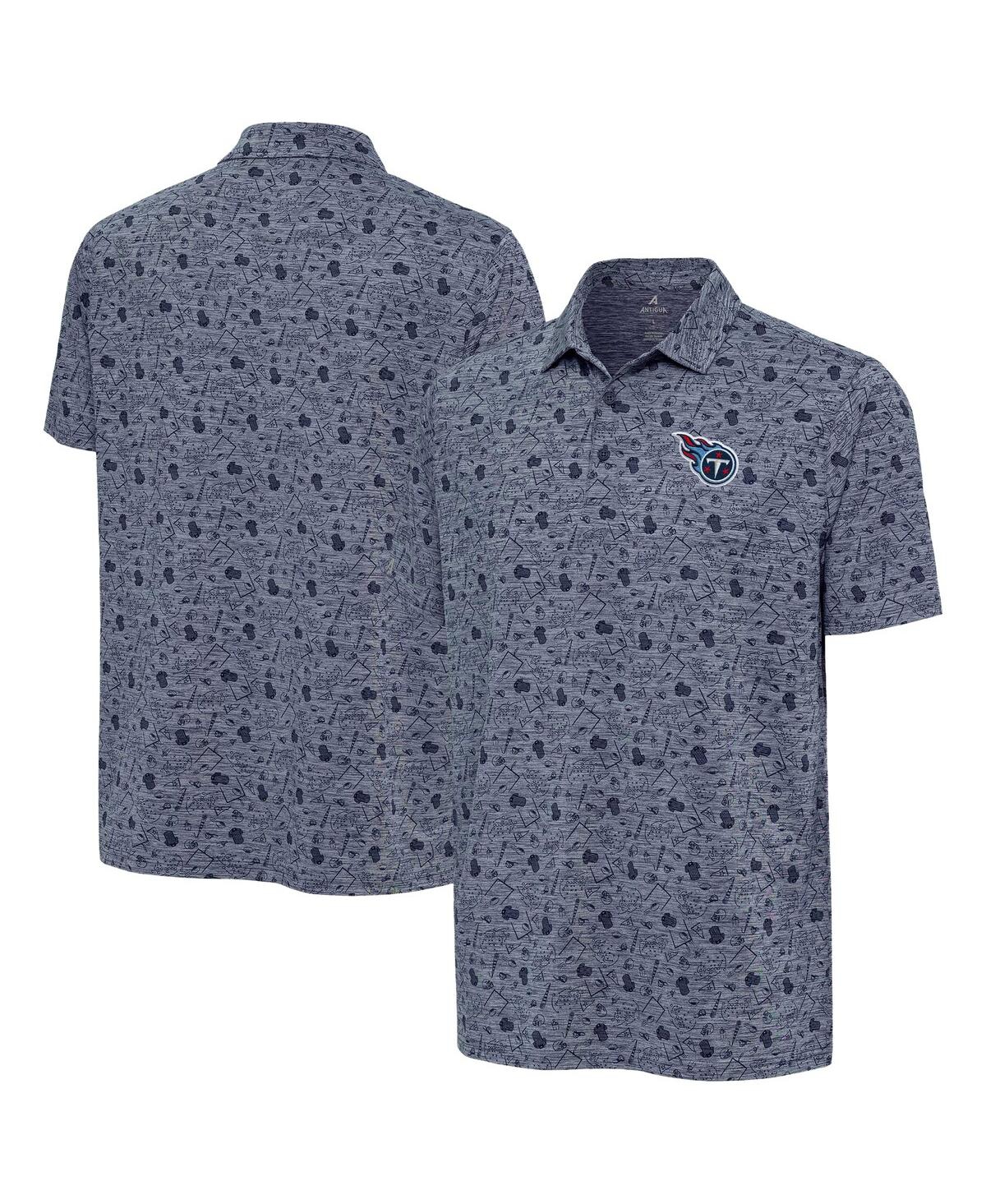 Men's Heather Navy Tennessee Titans Relentless Polo Shirt - Heather Navy