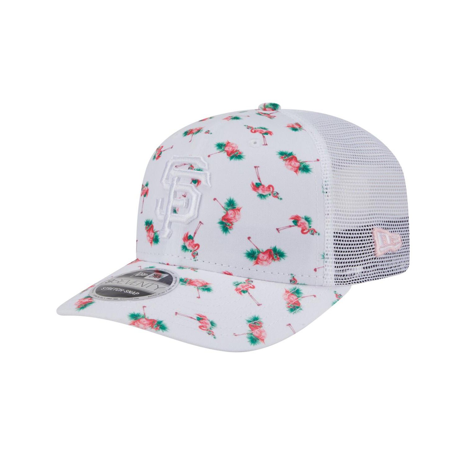 Men's White San Francisco Giants Flamingo Mesh Back 9SEVENTY Stretch-Snap Hat
