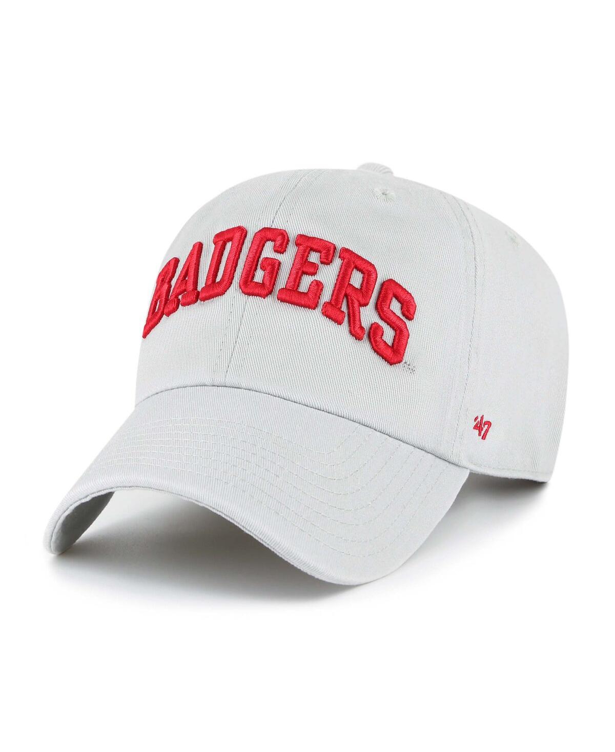 Men's Gray Wisconsin Badgers Vault Clean Up Adjustable Hat - Gray