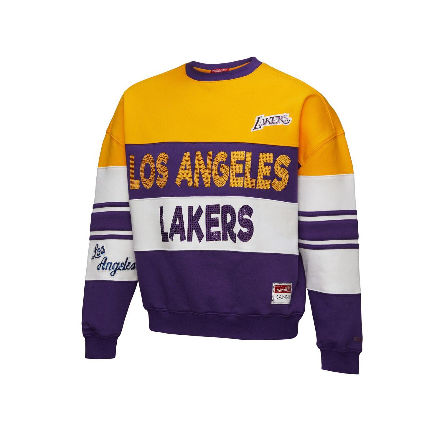 X Dannijo Women's Gold/Purple Los Angeles Lakers Blocked Pullover Sweatshirt